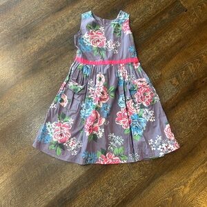 Mini Boden Floral Dress - Purple and Pink